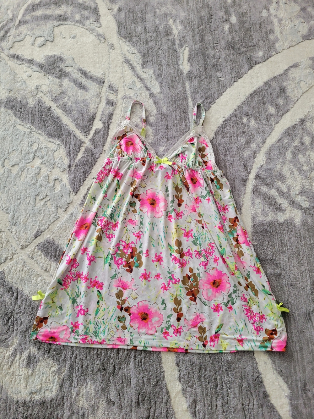 La Senza Floral Camisole in Pink, Green & White Size L